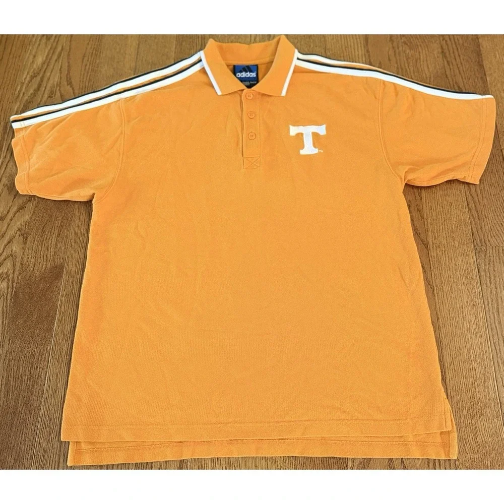 Vintage Adidas Tennessee Volunteers Shirt Mens Medium Orange NCAA Football Polo